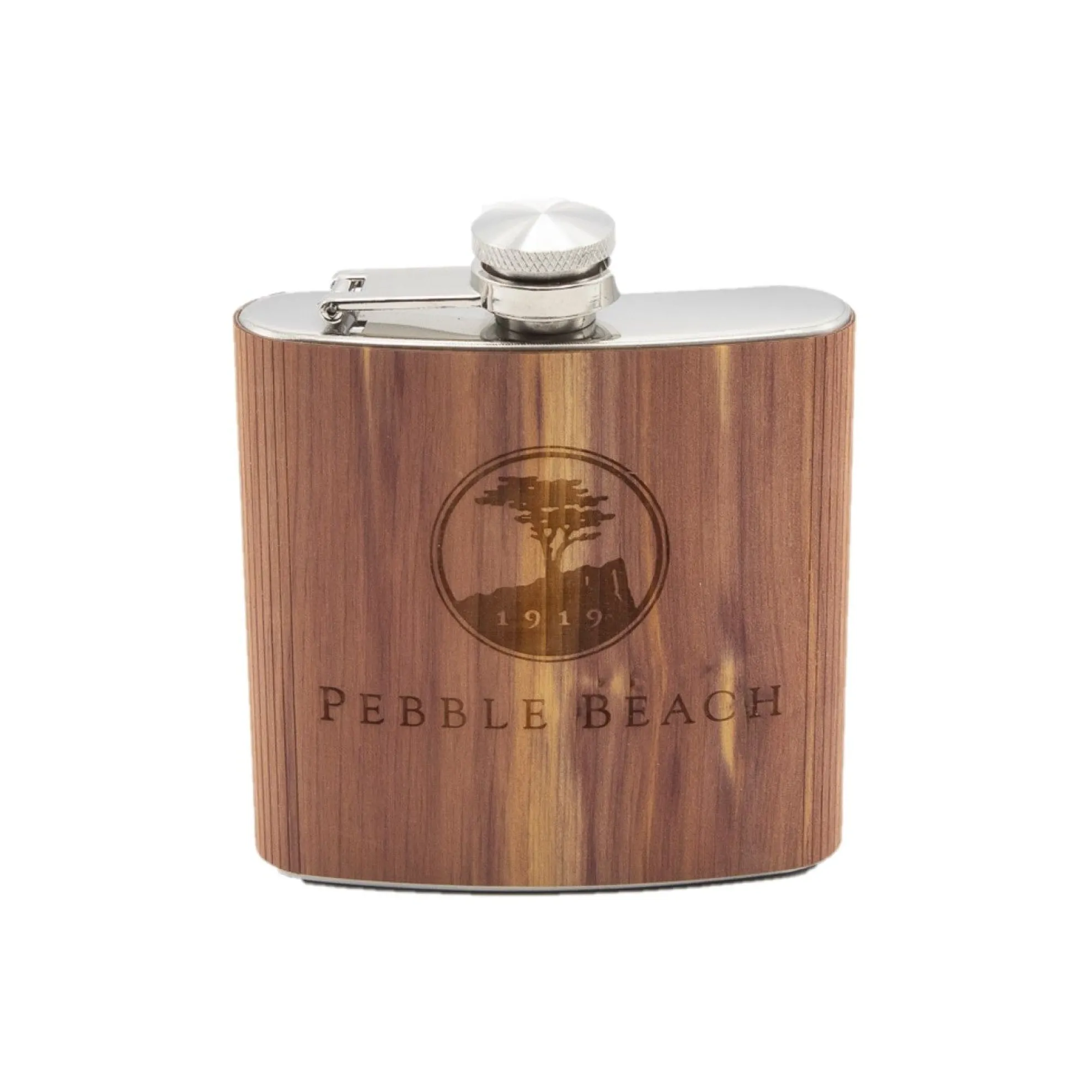 Pebble Beach 6Oz Wood Flask By Woodchuck