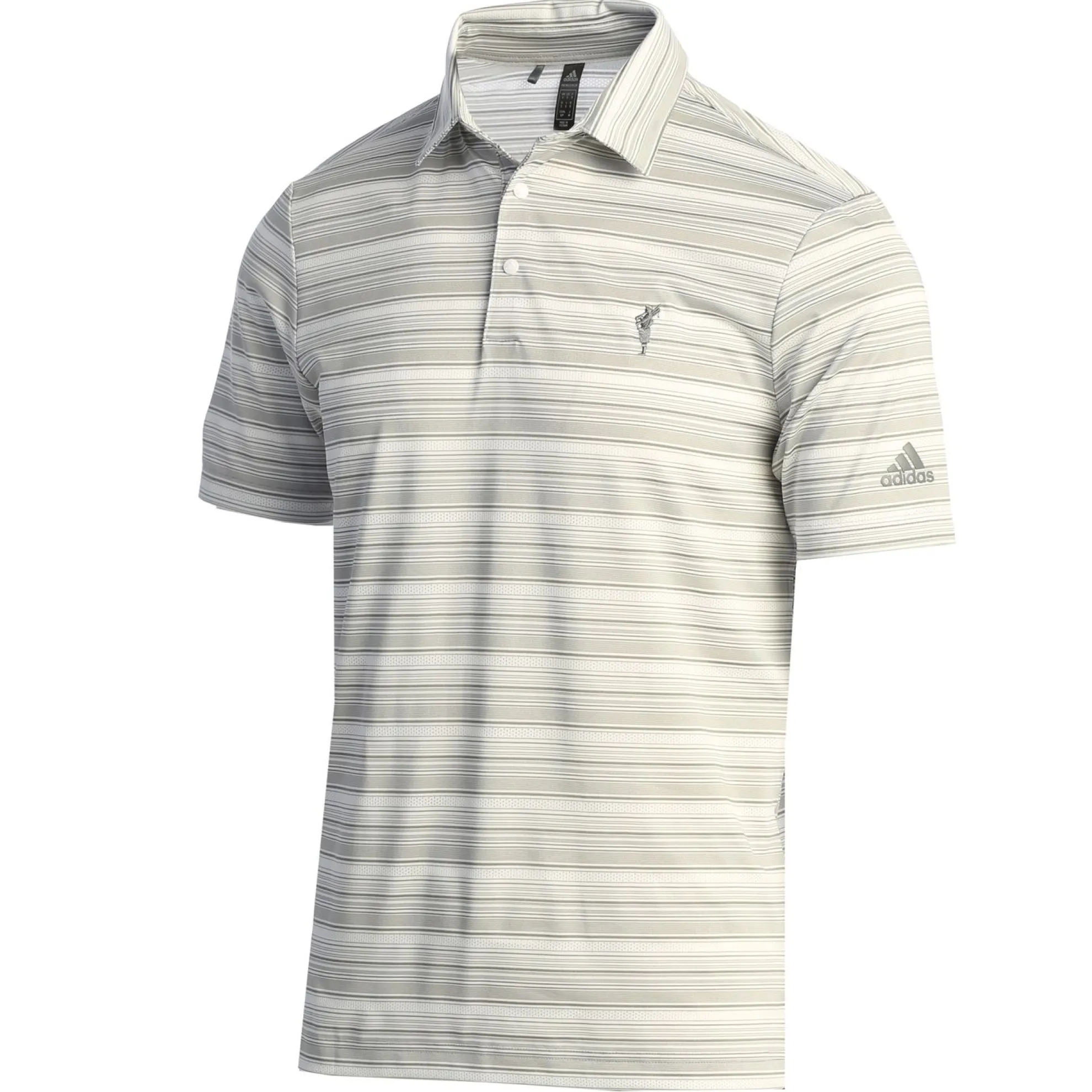 Spanish Bay Heather Stripe Snap Collar Polo By Adidas