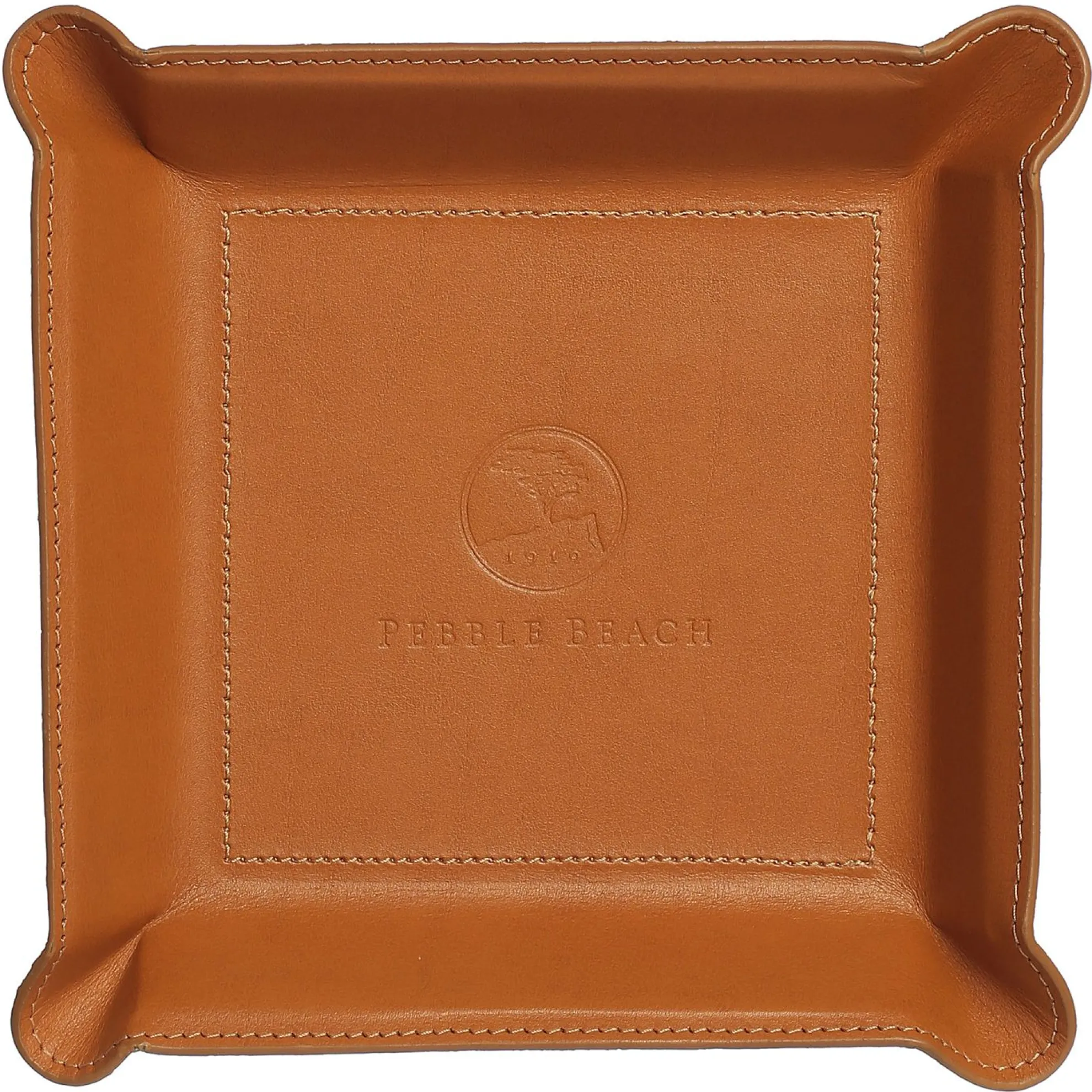 Pebble Beach Logo Leather Valet Tray