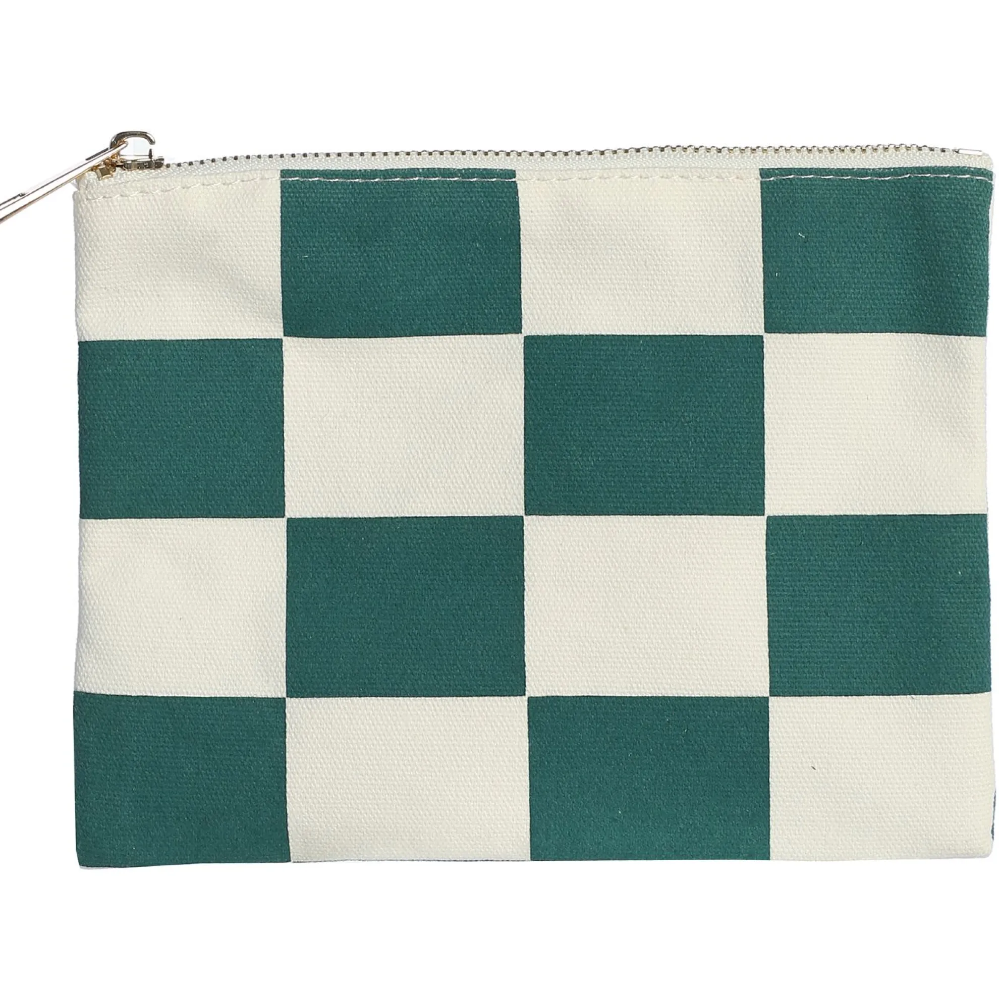Pebble Beach Golf Flag Checkered Canvas Zip Pouch