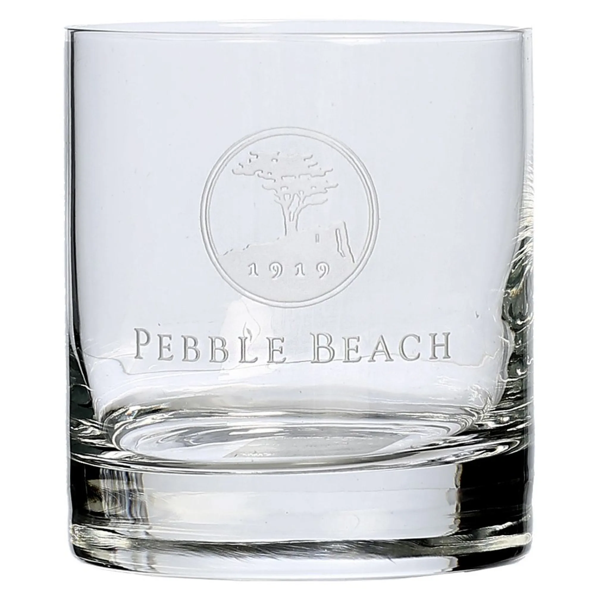 Pebble Beach Etched Double Old Fashioned Glass